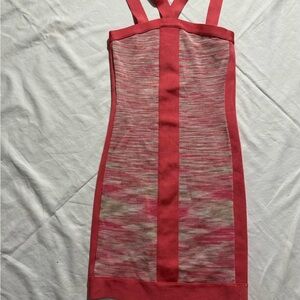 Bebe Women’s Pink Strappy Bodycon Dress Size Small
